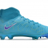 Детские футбольные бутсы Nike Phantom Luna Elite FG голубые
