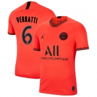 Пари Сен-Жермен футболка игровая версия JORDAN 2019/20 с нанесением игрока VERRATTI 6 гостевая