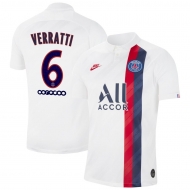 Пари Сен-Жермен футболка игровая версия 2019/20 с нанесением игрока VERRATTI 6 гостевая 3 форма