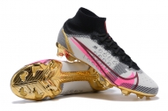 Футбольные бутсы Nike Mercurial Vapor XIV Elite с носком бело-золотистые